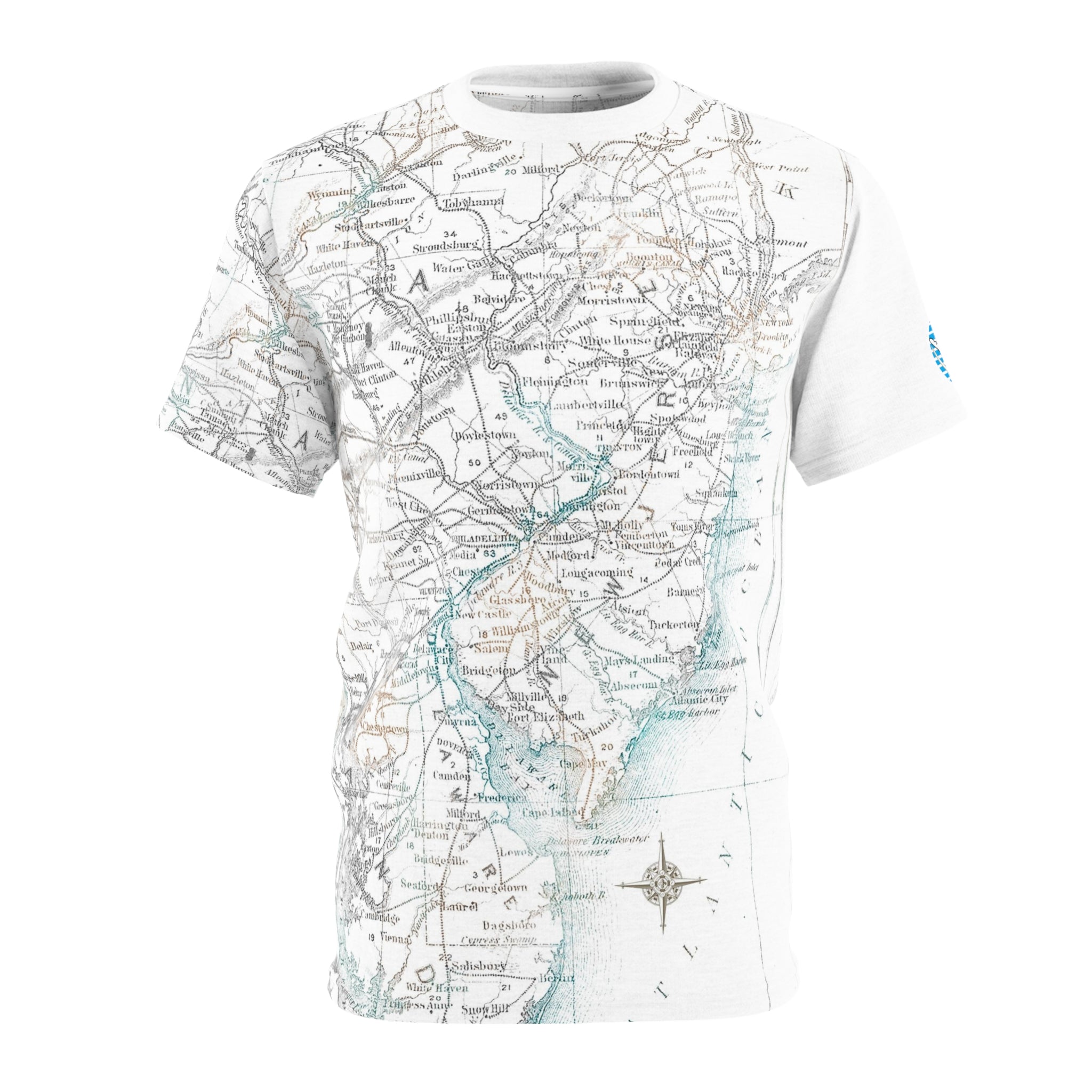 Jersey Discs Map Sublimation Unisex Cut & Sew Tee - Jersey Discs