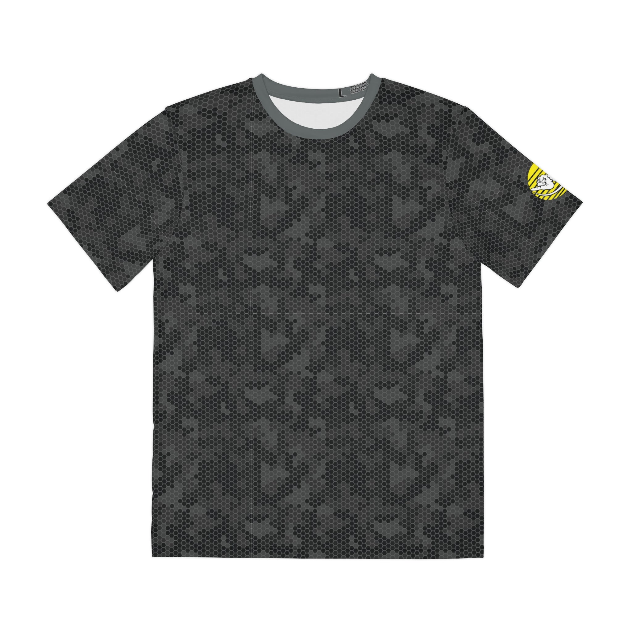 Jersey Discs Black Camo Sublimation Men's Polyester Tee - Jersey Discs