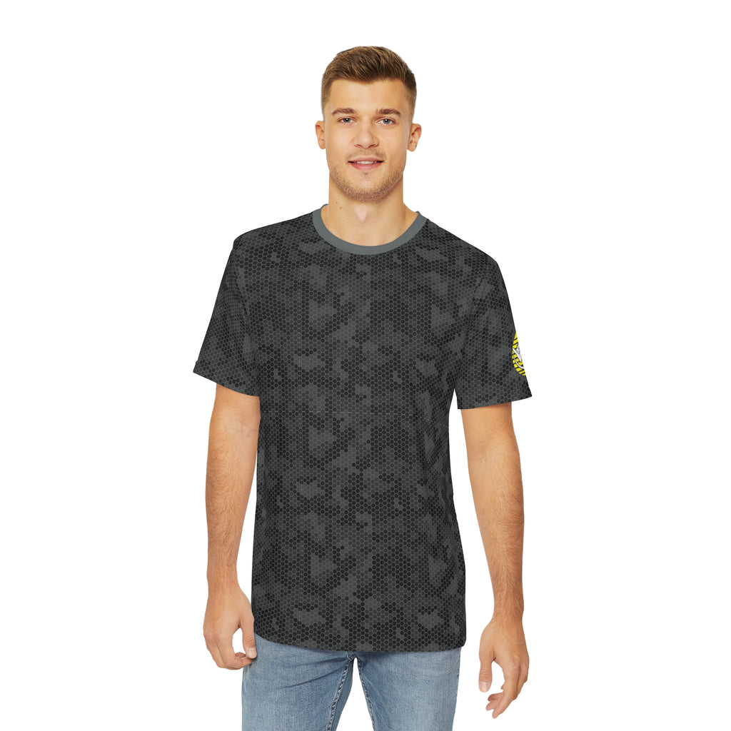 Jersey Discs Black Camo Sublimation Men's Polyester Tee - Jersey Discs