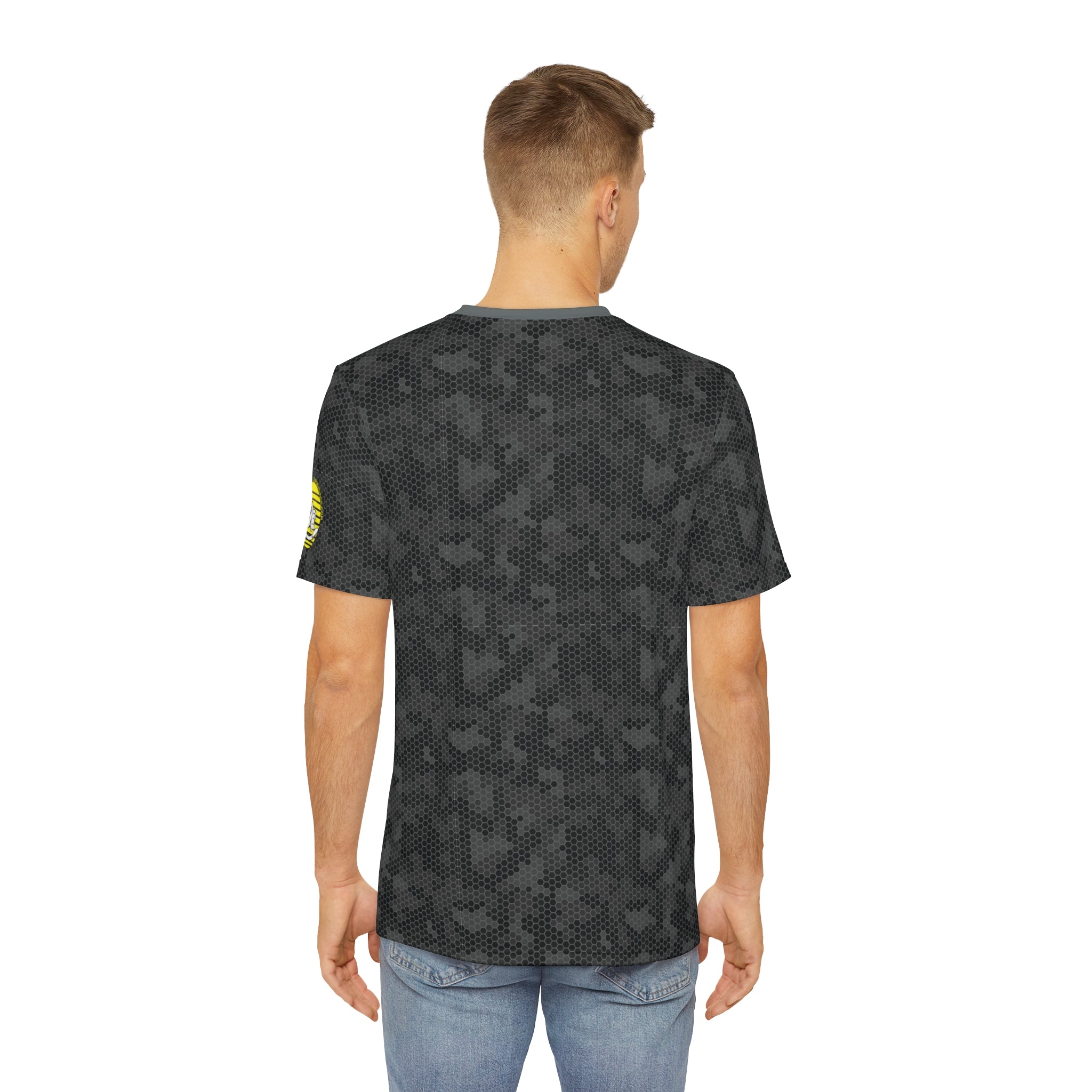Jersey Discs Black Camo Sublimation Men's Polyester Tee - Jersey Discs