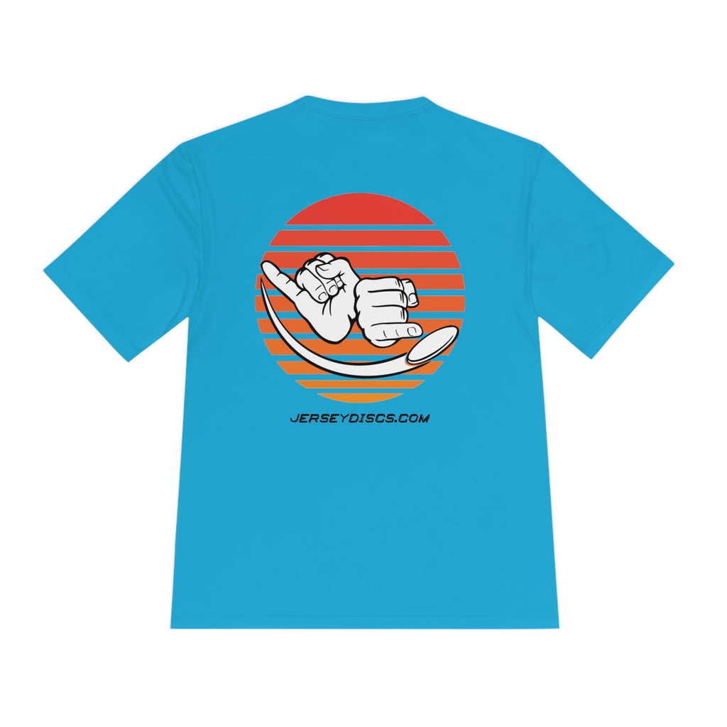 Jersey Discs Sunset Unisex Moisture Wicking T-Shirt - Jersey Discs