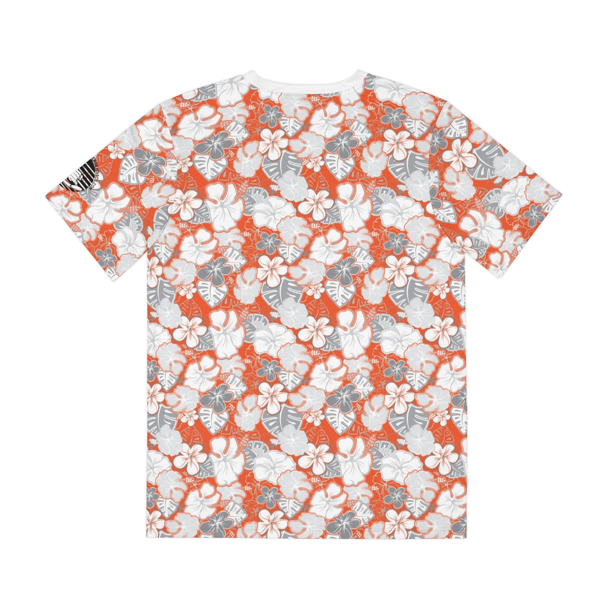 Jersey Discs Orange Hawaiian Sublimation Men's Polyester Tee - Jersey Discs