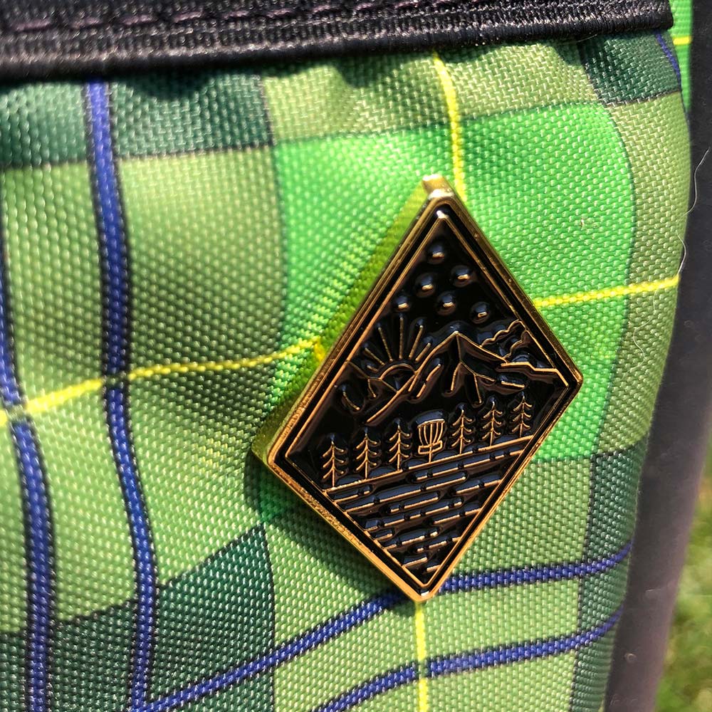 Disc Golf Pins | Gold and Black Mountain