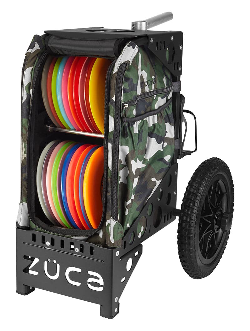 Zuca | All-Terrain Disc Golf Cart | Camo Edition - Jersey Discs