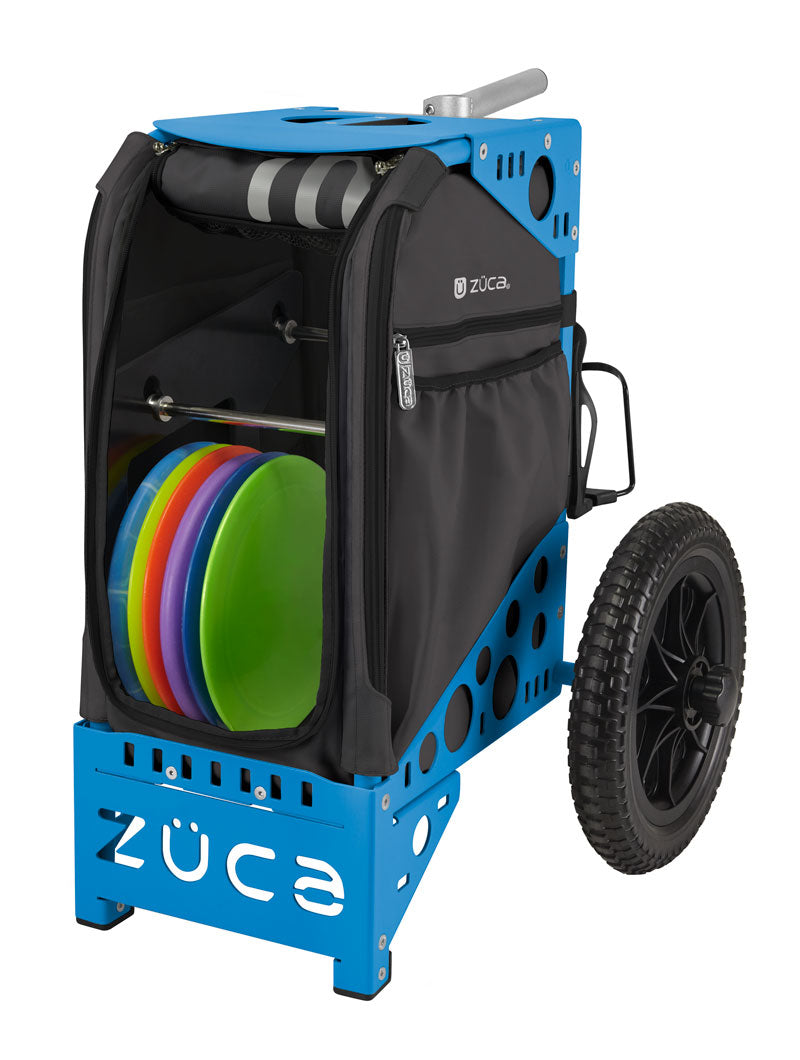Zuca | All-Terrain Disc Golf Cart | Gunmetal Edition - Jersey Discs