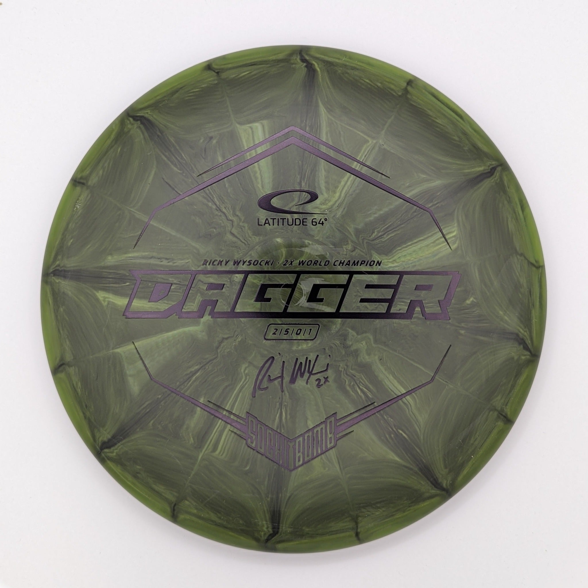 LATITUDE64 Putt & Approach Dagger Zero Hard Burst Ricky Wysocki Sockibomb Stamp Green