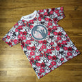 ALLEGHENY APPAREL Pink Hawaiian Series Sublimation T-Shirt with Poor Warehouse Logo